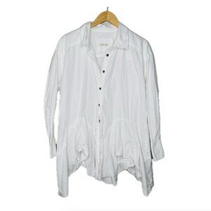 We the Free Free People Freya Poplin Tunic Button Up Womens S White Oversized Co